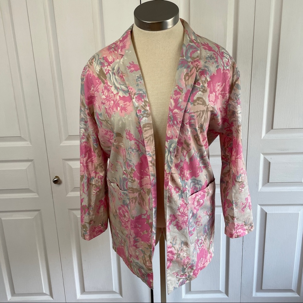 Floral Cotton Blazer Garden Girl Summer